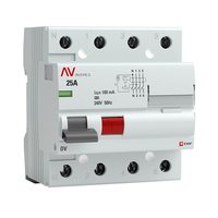 ВДТ DV 4P 25А 100мА тип A эл-мех 10kA AVERES EKF