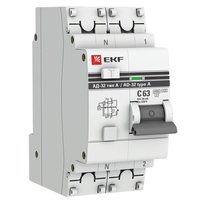 АВДТ АД-32 1P+N 63А х-ка C 30мА тип A эл. 4,5кА PROXIMA EKF