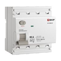 ВДТ ВД-100N (S) 4P 80А 100мА AC эл-мех 6кА PROXIMA EKF