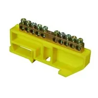 Шина N "ноль" на DIN-изол ШНИ-6*9-12-Д-желтый HLT