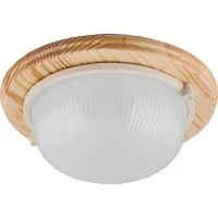 Светильник накладной IP54, 220V 60Вт Е27, дерево, клен, круг НБО 03-60-011