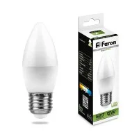 Лампа светодиодная Feron LB-72 Свеча E27 5W 4000K