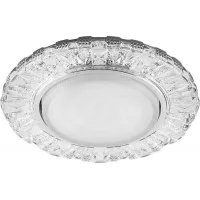 Светильник встраиваемый с белой LED подсветкой Feron CD4023 потолочный GX53 без лампы прозрачный