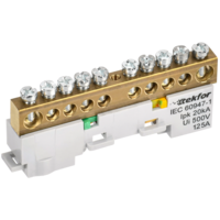 TEKFOR Шина PE земля неизолированная на универсальном держателе 8х12-10-Ж IEK