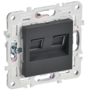 SKANDY Розетка компьютерная двойная RJ45 кат.5E SK-K03T титан IEK в Розетка от IEK ( ИЭК ) в интернет магазине ЭлектроОм электротовары 1 SK-K20-1-K48 SK-K20-1-K48 IEK ( ИЭК ) 1