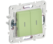 SKANDY Выключатель 2-клавишный проходной с индикацией 10А SK-V10G мятный IEK