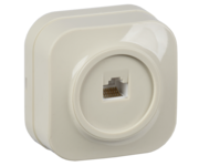 GLORY Розетка для открытой установки компьютерная RJ45 кат.5E РК10-ХК кремовый IEK