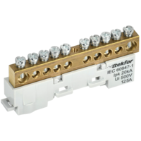 TEKFOR Шина L фаза неизолированная на универсальном держателе 8х12-10-Ср IEK