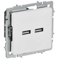 BRITE Розетка USB A+A 5В 3,1А РЮ10-1-БрАБ арктический белый IEK