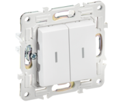 SKANDY Выключатель 2-клавишный проходной с индикацией 10А SK-V10W арктический белый IEK