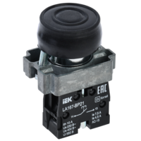 Кнопка управления LA167-BP21 d=22мм 1NO черная IEK
