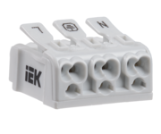 Клемма пружинная соединительная КСП3-L+N+PE IEK UKZ-B06-3P-F0-E0-10