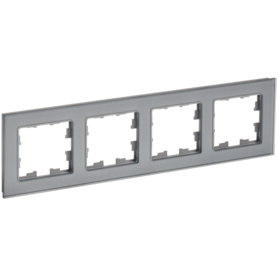 Рамка 4-м BRITE РУ-4-2-БрСе стекло сер. IEK BR-M42-G-K03 в Рамка декоративная для электроустановочных устройств от IEK ( ИЭК ) в интернет магазине ЭлектроОм электротовары BR-M42-G-K03 BR-M42-G-K03 IEK ( ИЭК )