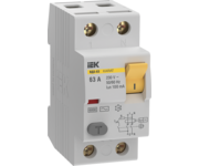 Выключатель дифференциальный (УЗО) KARAT ВД3-63 2P 63А 100мА 6кА тип AC IEK