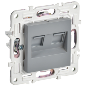 SKANDY Розетка компьютерная двойная RJ45 кат.5E SK-K03Gr серый IEK в Розетка от IEK ( ИЭК ) в интернет магазине ЭлектроОм электротовары SK-K20-1-K03 SK-K20-1-K03 IEK ( ИЭК )