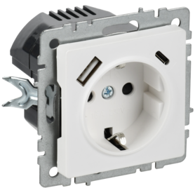 BRITE Розетка 1-местная с заземлением с защитными шторками 16А с USB A+C 18Вт РЮш11-1-БрАБ арктический белый IEK в Выключатели клавишные, переключатели от IEK ( ИЭК ) в интернет магазине ЭлектроОм электротовары BR-R14-16-U22-018-K91 BR-R14-16-U22-018-K91 IEK ( ИЭК )