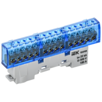 TEKFOR Шина N ноль изолированная на универсальном держателе 6х9-14-С IEK