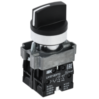 Переключатель LA167-BDF33 на 3 положения 2NO черный IEK