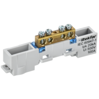 TEKFOR Шина N ноль неизолированная на универсальном держателе 6х9-4-С IEK