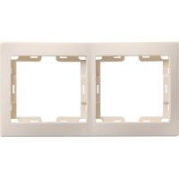 KVARTA Рамка 2-местная вертикальная РВ-2-ККм кремовый IEK