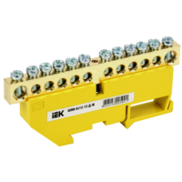 Шина PE земля на DIN-изол. ШНИ-8х12-12-Д-Ж IEK YNN10-812-12D-K05