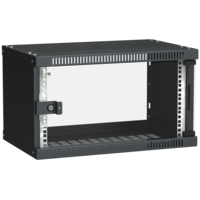 ITK Шкаф настенный LINEA WE 6U 550х350мм дверь стекло черный