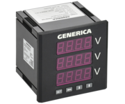 Вольтметр цифровой щитовой трехфазный DO RS-485 96х96мм LED GENERICA