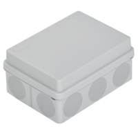 Коробка распаячная двухкомпонентная КМ42441 для открытой проводки безгалогенная (HF) 150х110х70мм IP67 10 вводов серая IEK