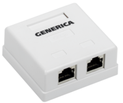 Розетка информационная настенная RJ45 кат.5E FTP 2 порта GENERICA