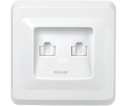 VEGA Розетка 2-местная компьютерная RJ45 кат.5е РК10-2-ВБ белый IEK