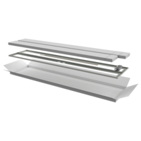 ITK Дверь перфорированная двустворчатая для шкафа LINEA N 47U 600мм серая