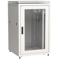 ITK LINEA N Шкаф сетевой 19 24U 800х800мм стеклянная передняя дверь задняя металлическая серый