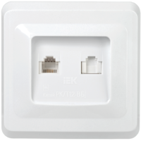 VEGA Розетка 2-местная RJ11/RJ45 РК/Т12-ВБ белый IEK