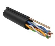 Кабель витая пара F/UTP кат.5e 4х2х24AWG solid CU LDPE OUTDOOR GENERICA трос черн. 305м (м) ITK BC3-C5E04-359-305-G