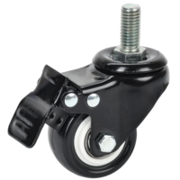 ITK Ролик с тормозом М12 черный