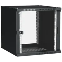 ITK Шкаф настенный LINEA WE 12U 600х600мм дверь стекло черный