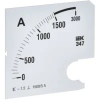 Шкала сменная для амперметра Э47 1500/5А класс точности 1,5 96х96мм IEK