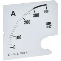 Шкала сменная для амперметра Э47 300/5А класс точности 1,5 96х96мм IEK