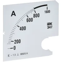 Шкала сменная для амперметра Э47 800/5А класс точности 1,5 96х96мм IEK