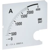 Шкала сменная для амперметра Э47 2000/5А класс точности 1,5 96х96мм IEK