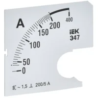Шкала сменная для амперметра Э47 200/5А класс точности 1,5 72х72мм IEK