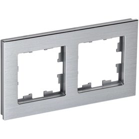 Рамка 2-м BRITE РУ-2-1-БрА металл алюм. IEK BR-M22-M-K47 в Рамка декоративная для электроустановочных устройств от IEK ( ИЭК ) в интернет магазине ЭлектроОм электротовары BR-M22-M-K47 BR-M22-M-K47 IEK ( ИЭК )