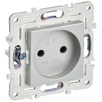 SKANDY Розетка без заземления без защитных шторок 10А SK-R02S серебряный IEK