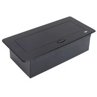 PRIMER Блок розеточный с выдвижной крышкой на 6 модулей черный IEK