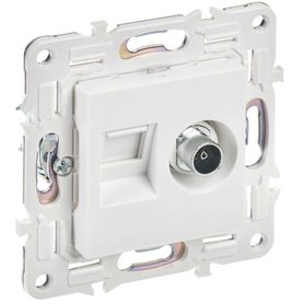 SKANDY Розетка двойная TV+RJ45 кат.5E SK-A14W арктический белый IEK в TV розетки, разветвители  от IEK ( ИЭК ) в интернет магазине ЭлектроОм электротовары SK-AK20-1-K01 SK-AK20-1-K01 IEK ( ИЭК )