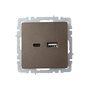 BRITE Розетка USB A+C 18Вт РЮ11-1-БрТБ темная бронза IEK в Выключатели клавишные, переключатели от IEK ( ИЭК ) в интернет магазине ЭлектроОм электротовары 4 BR-U22-018-K45 BR-U22-018-K45 IEK ( ИЭК ) 4
