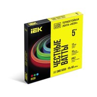 Лента светодиодная неон термостойкая 5м SMD5050 60LED/м 10Вт/м IP67 13мм 24В RGB IEK