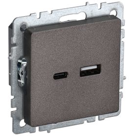 BRITE Розетка USB A+C 18Вт РЮ11-1-БрТБ темная бронза IEK в Выключатели клавишные, переключатели от IEK ( ИЭК ) в интернет магазине ЭлектроОм электротовары BR-U22-018-K45 BR-U22-018-K45 IEK ( ИЭК )