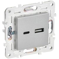 SKANDY Розетка USB A+C 18Вт SK-R13S серебряный IEK