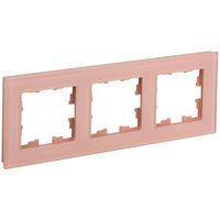 BRITE Рамка 3-местная РУ-3-2-БрП стекло персиковый матовый IEK